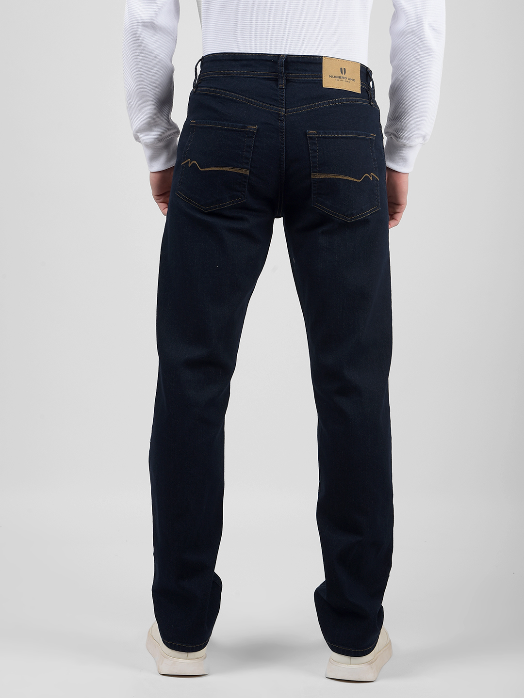 Numero Uno Men Solid Dark Blue Jeans